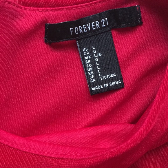 Forever 21 Red Sleeveless Dress Sz L - Picture 7 of 7